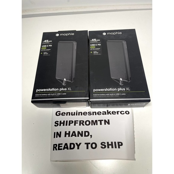 2 Units x Mophie Powerstation Plus Power Bank Built In USB-C 12000mAh AUTHENTIC